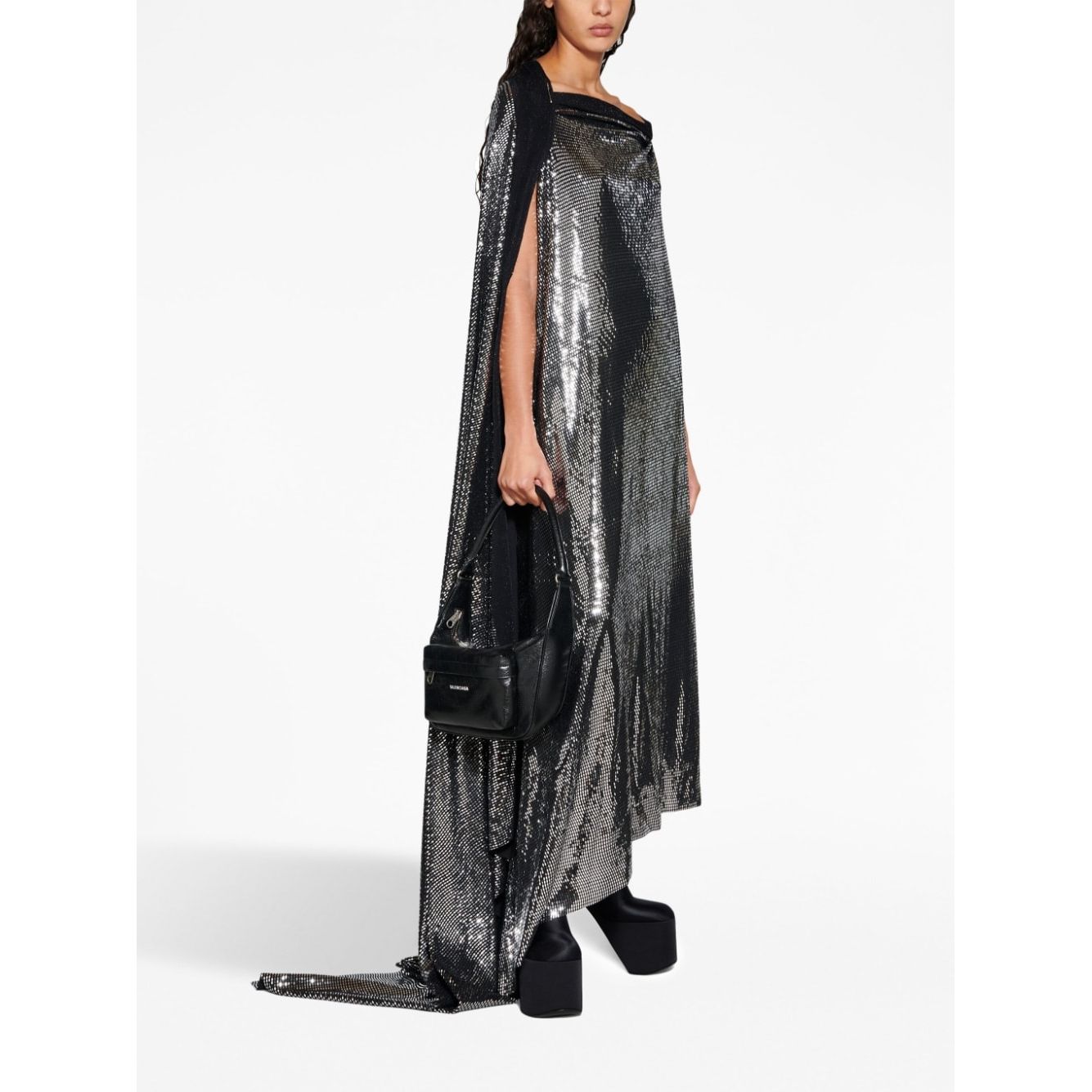 Balenciaga Metallic Effect Midi Dress Dresses