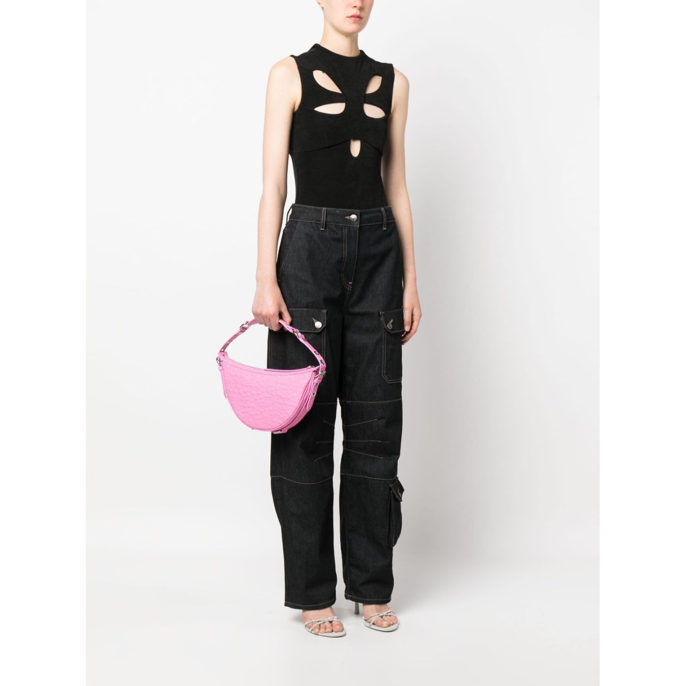 By Far Gib embossed crocodile-effect shoulder bag Shoulder