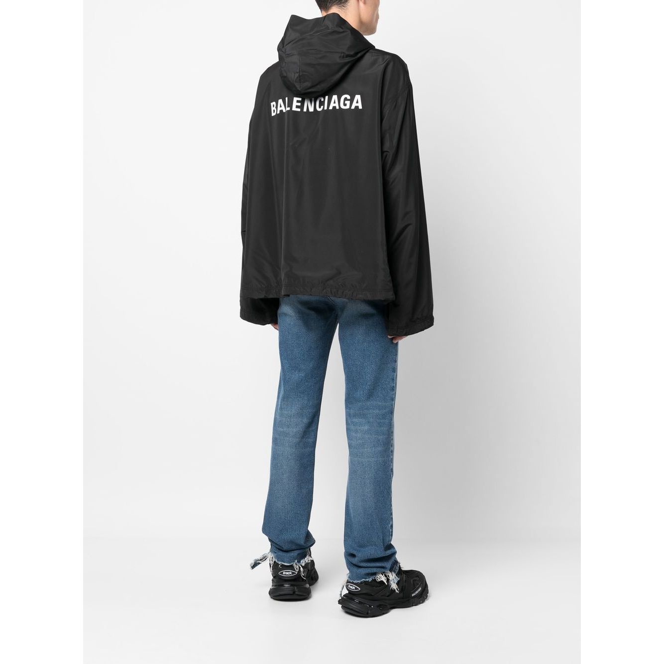 Balenciaga logo-print Hooded Windbreaker Jackets