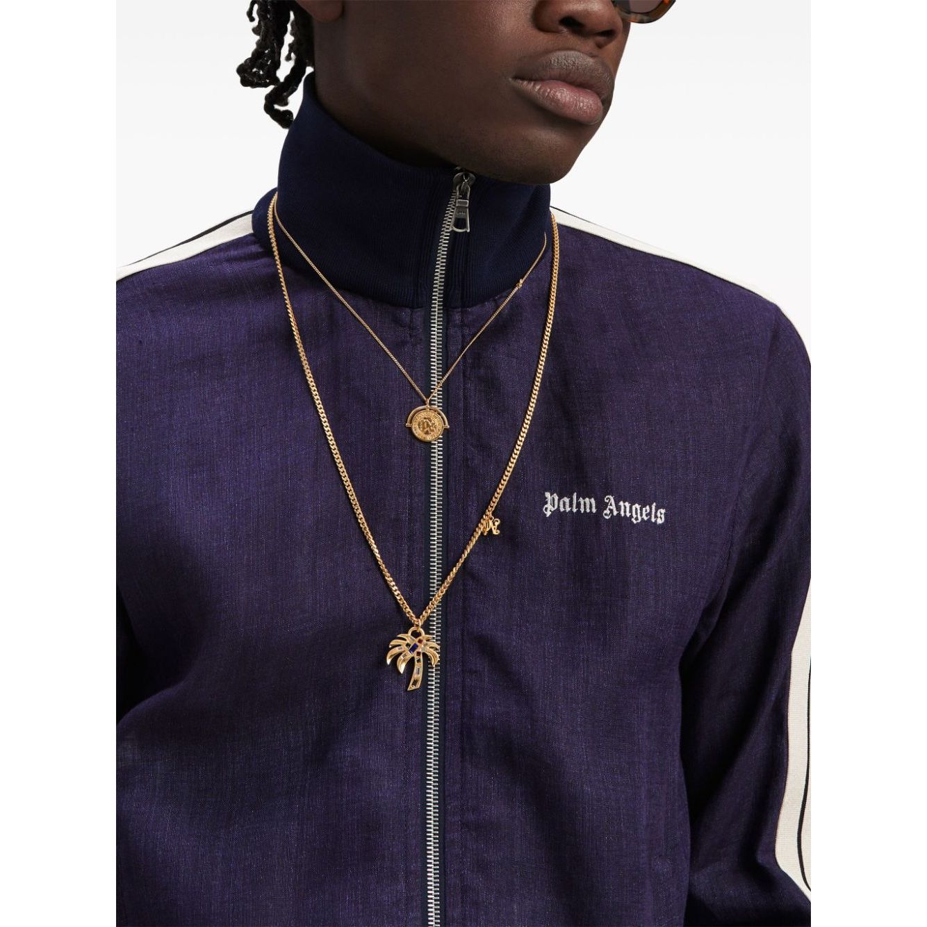 Palm Angels Sweaters Blue Topwear