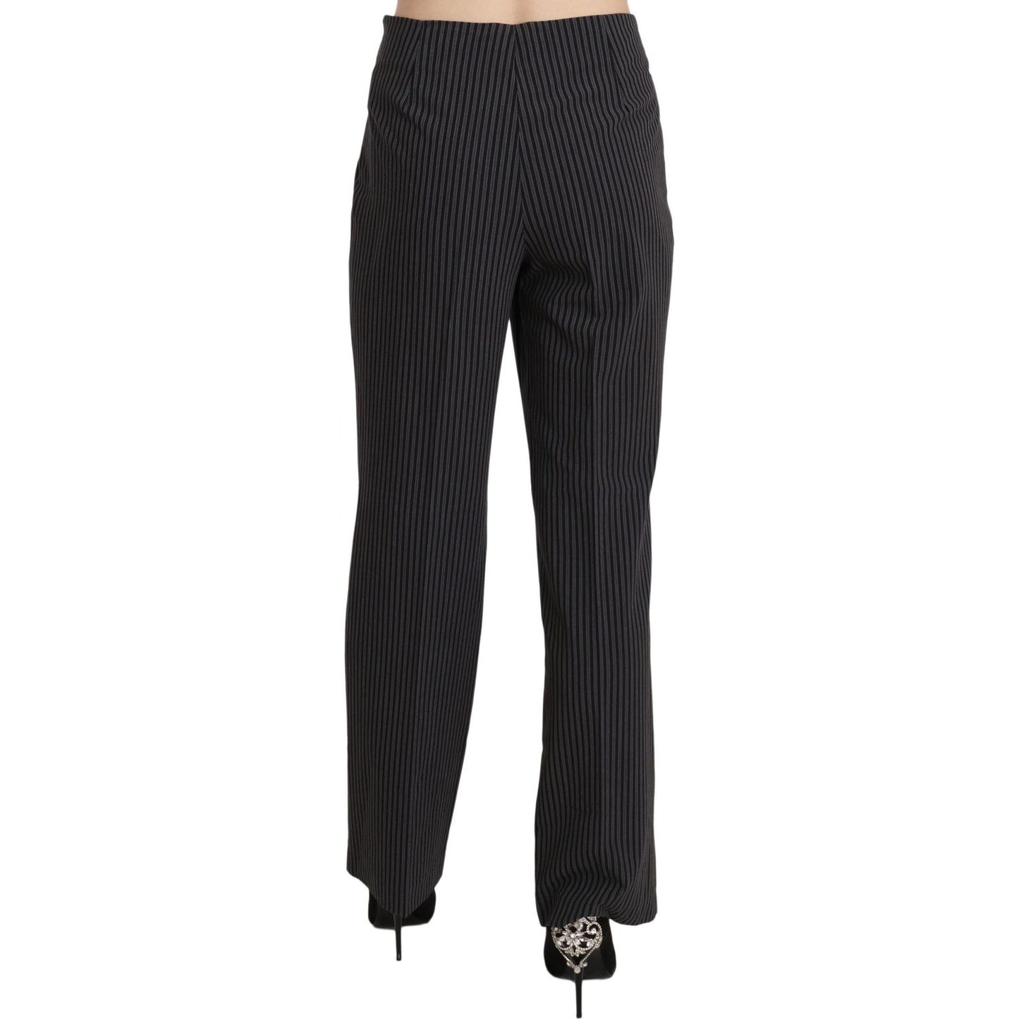 BENCIVENGA Black Striped Cotton Sretch Dress Trousers Pants Jeans & Pants