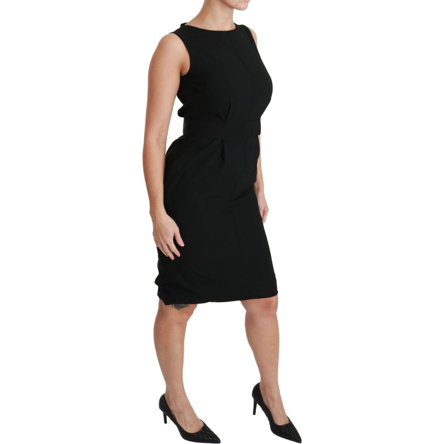 Dolce & Gabbana Black Sheath Stretch Formal Dress DR2165-48