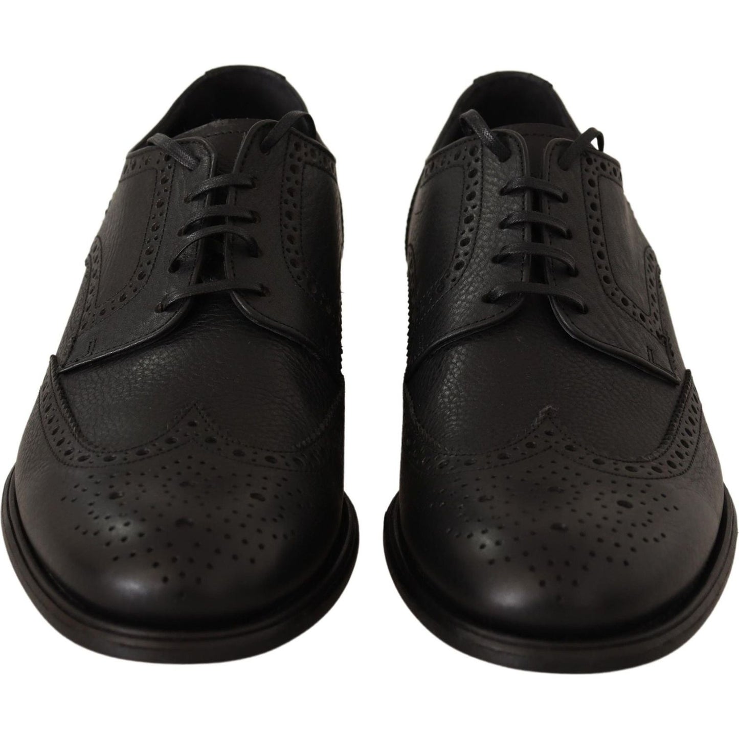 Dolce & Gabbana Black Leather Oxford Wingtip Formal Dress Shoes