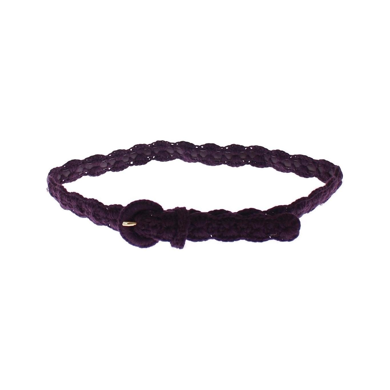 Dolce & Gabbana Purple Cotton Gold Logo Waist Belt WOMAN BELTS