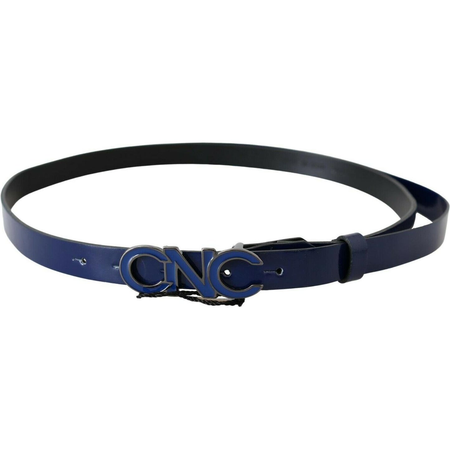 Costume National Sleek Dark Blue Leather Fashion Belt MAN BELTS Costume National Dark Slate Gray