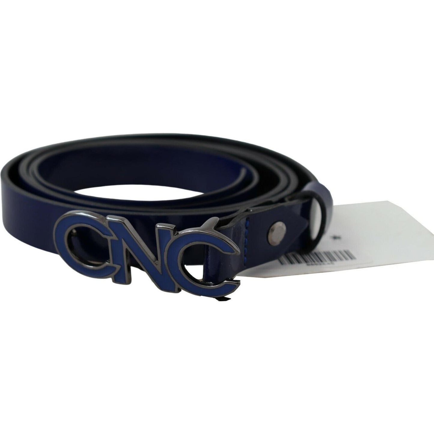 Costume National Sleek Dark Blue Leather Fashion Belt MAN BELTS Costume National Dark Slate Gray