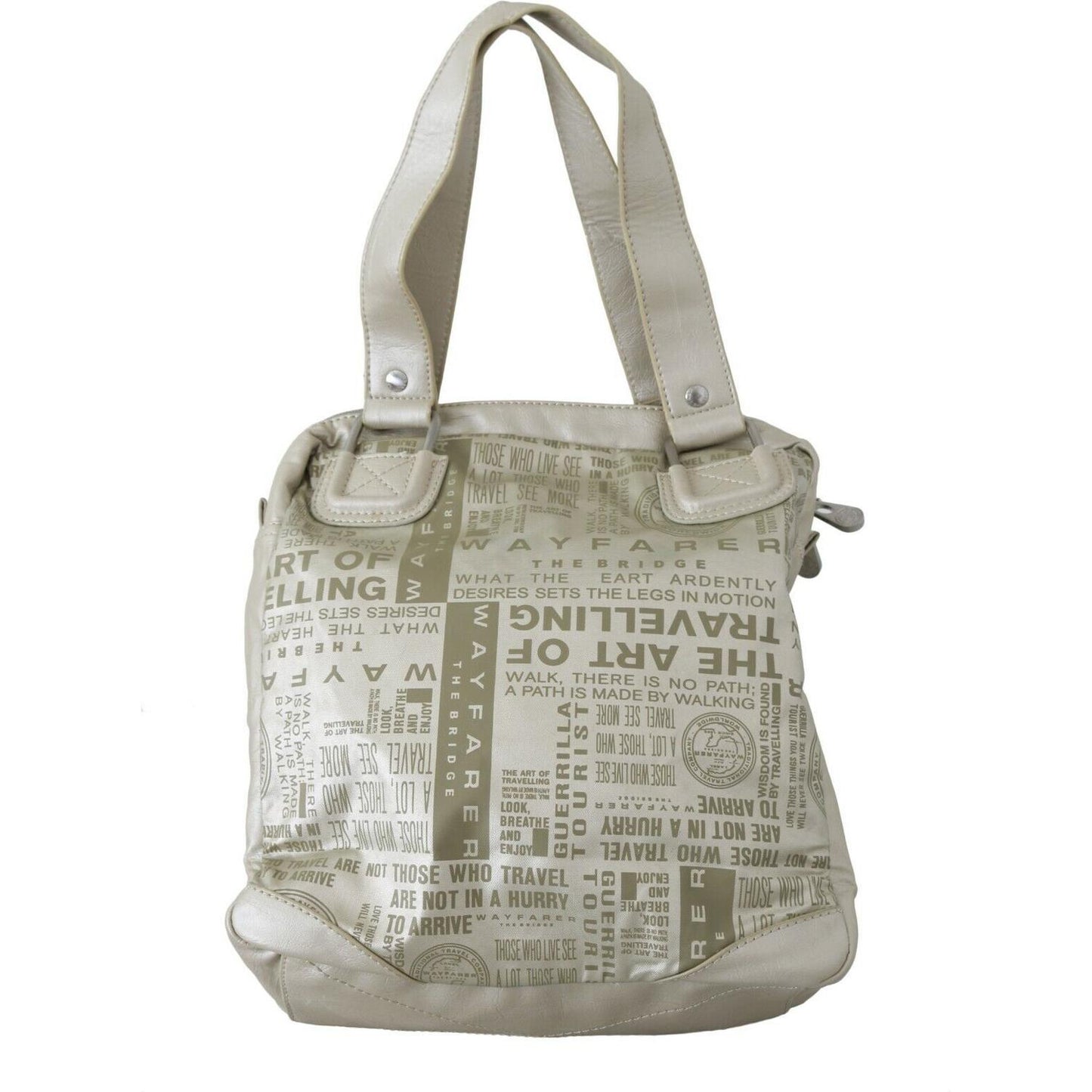 WAYFARER White Printed Handbag Shoulder Fabric Purse WOMAN TOTES