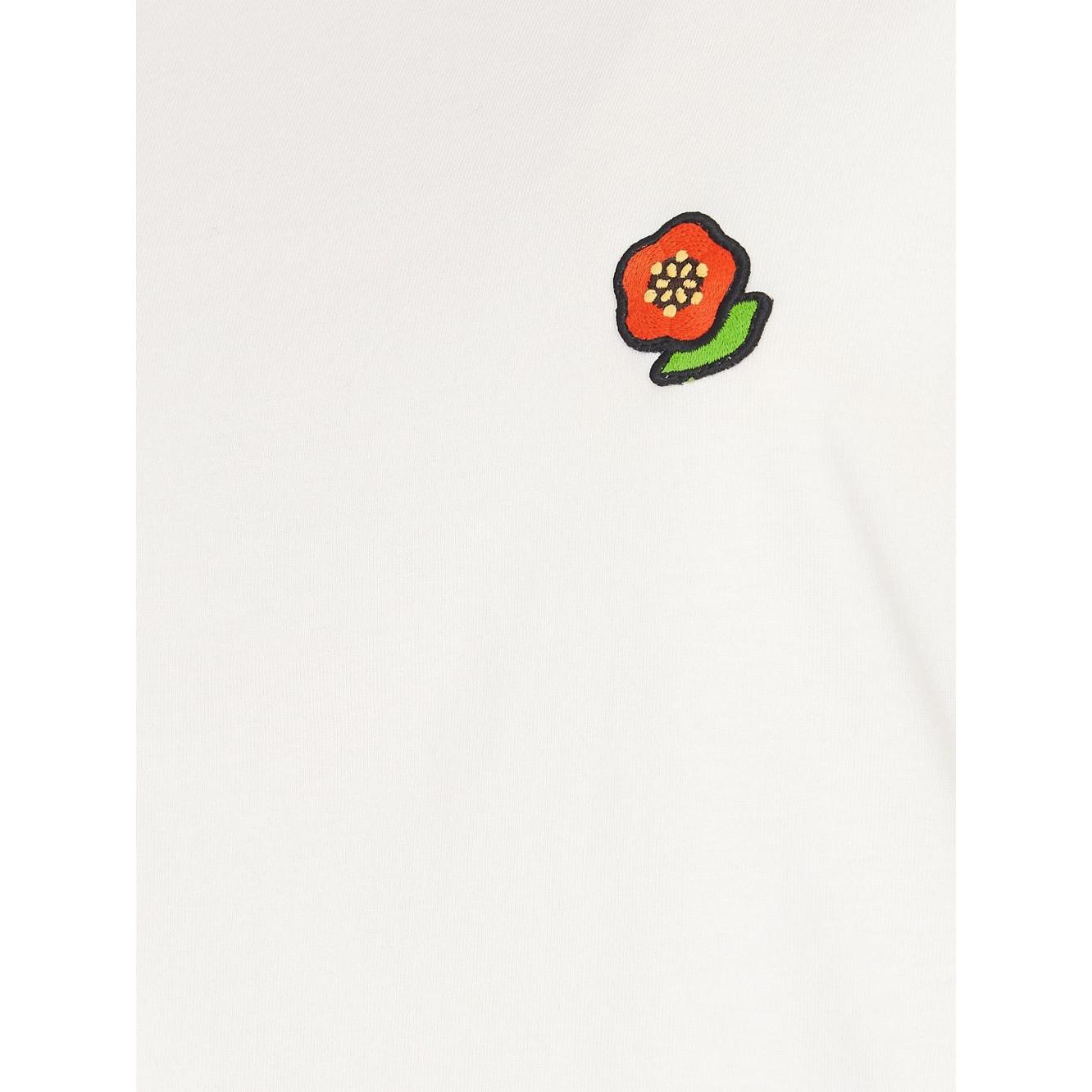 White Kenzo T-shirt with Boke Flower motif on the chest, classic crew neck and short sleeves, made from soft cotton.