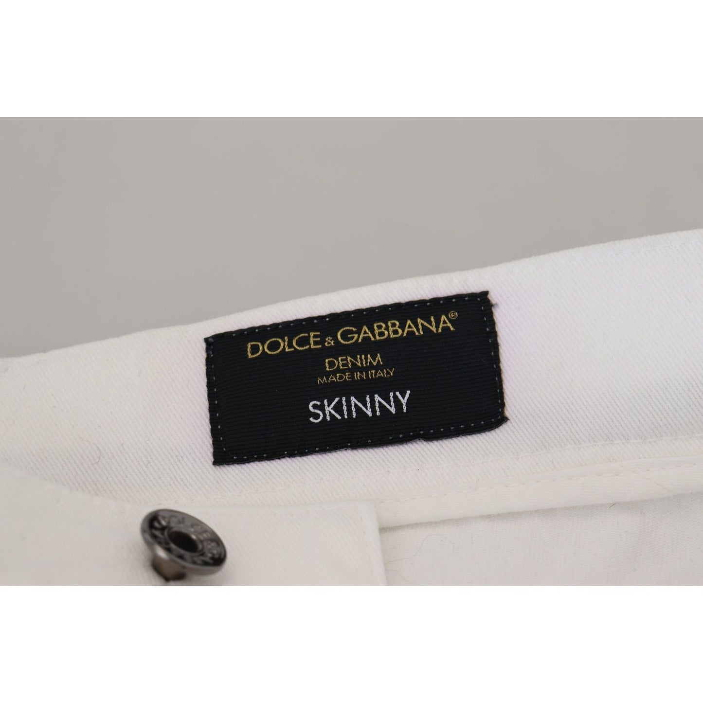 Dolce & Gabbana White Slim Skinny Stretch Cotton Denim Jeans