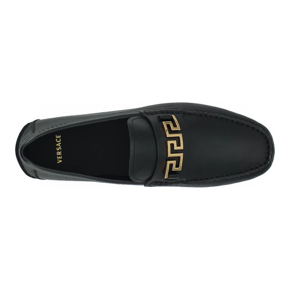 Versace Elegant Black Calf Leather Men's Loafers