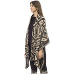 Alpha Studio Brown Wool Women Scarf Alpha Studio Dark Slate Gray