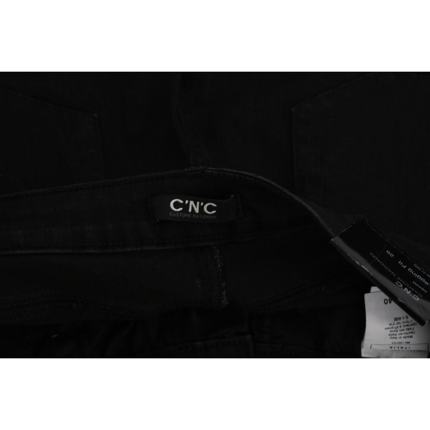 Costume National Black Embellished Mid Waist Skinny Denim Jeans