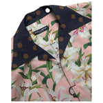 Dolce & Gabbana Cotton Polka Dot Lily Print Collared Shirt TSH84188-38