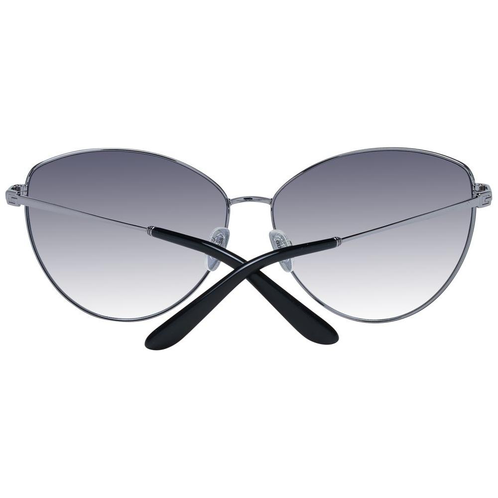 Guess gray women's cat-eye sunglasses with gunmetal metal frame and gradient grey lenses, 100% UVA & UVB protection, full-rim design.