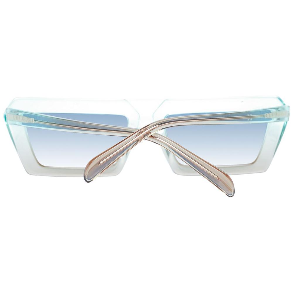 Emilio Pucci turquoise women sunglasses with gradient lenses, plastic full-rim frame, 100% UVA & UVB protection, rectangle style