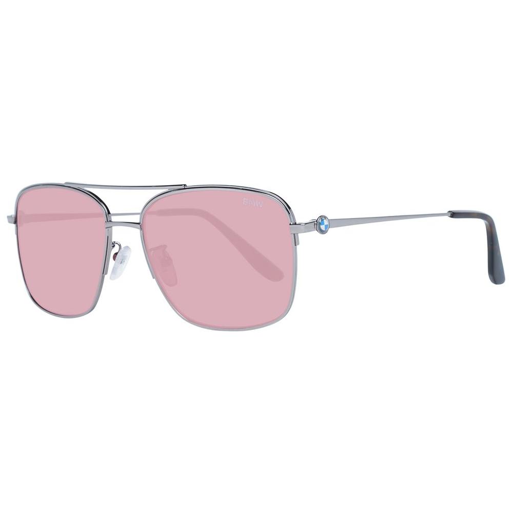 BMW Bronze Men's Aviator Sunglasses with Rose Plastic Lenses and Metal Frame, Full-Rim Style, 100% UVA & UVB Protection