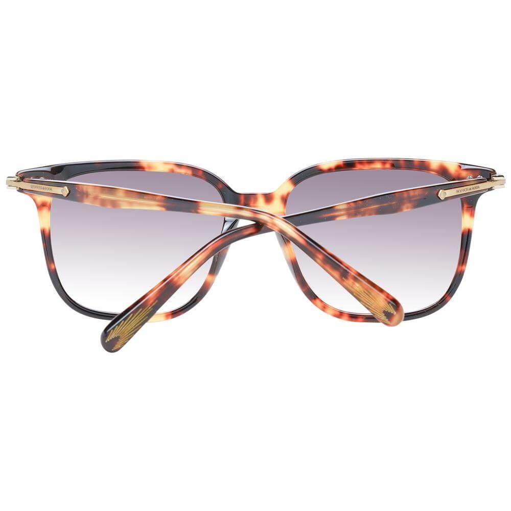 Brown Scotch & Soda women's sunglasses with square gradient lenses, full-rim acetate frame. Offers 100% UVA & UVB protection.