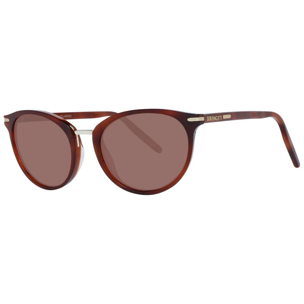 Serengeti Brown Women Sunglasses with polarized lenses, acetate and metal frame, full-rim butterfly style. 100% UVA & UVB protection.