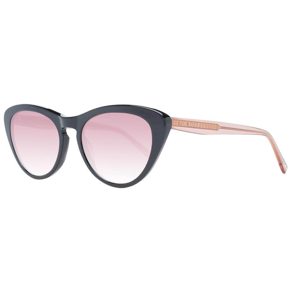 Ted Baker women's black acetate cat-eye sunglasses with rose gradient lenses. 100% UVA & UVB protection and full-rim style.