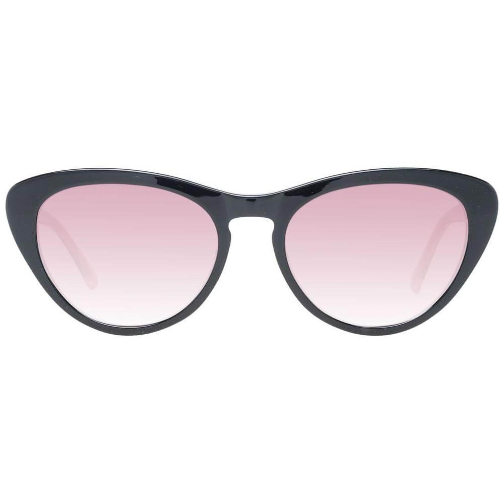 Ted Baker Black Cat Eye Sunglasses for Women with Gradient Rose Plastic Lenses and Full-Rim Acetate Frame