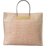 Balenciaga Pink Exotic Leather Embossed Cable Handle Shopper Tote Bag