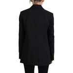 Dsquared² Black Flower Single Breasted Coat Blazer Dsquared² Black