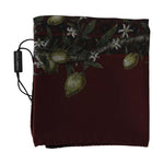 Dolce & Gabbana Bordeaux 100% Silk Floral Wrap Women Scarf Dolce & Gabbana Black