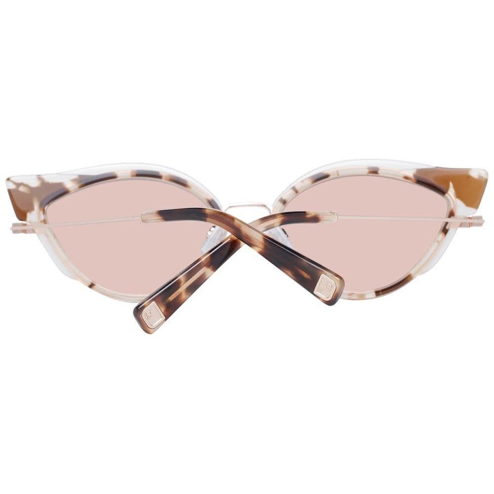 Dsquared² brown women cat eye sunglasses with metal and plastic frame; mirrored lenses provide 100% UVA/UVB protection.