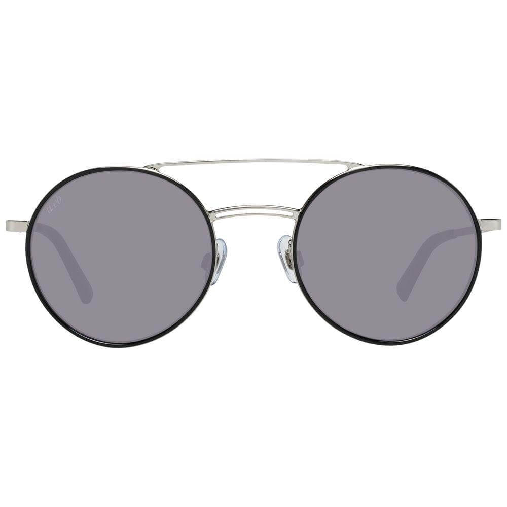 Silver aviator women's sunglasses with grey plastic lenses and full-rim metal frames, 100% UVA & UVB protection.