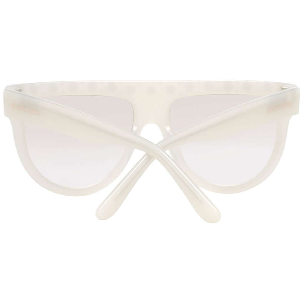 Marciano by Guess white women's sunglasses with gradient brown lenses, round style, full-rim, 100% UVA/UVB protection, plastic frame.