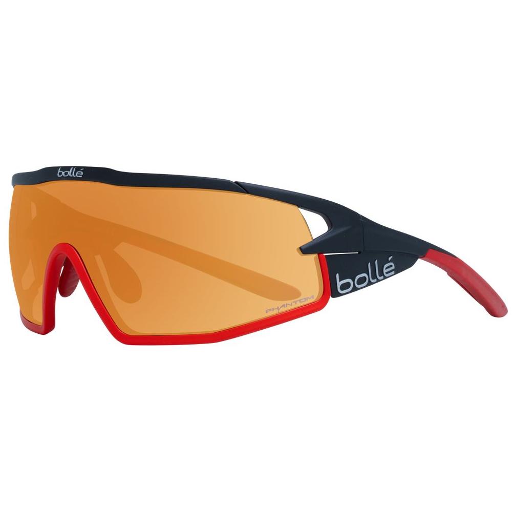 Bolle multicolor unisex sunglasses with orange mono lenses, full-rim design, plastic frame; includes branded case, 100% UVA & UVB protection.