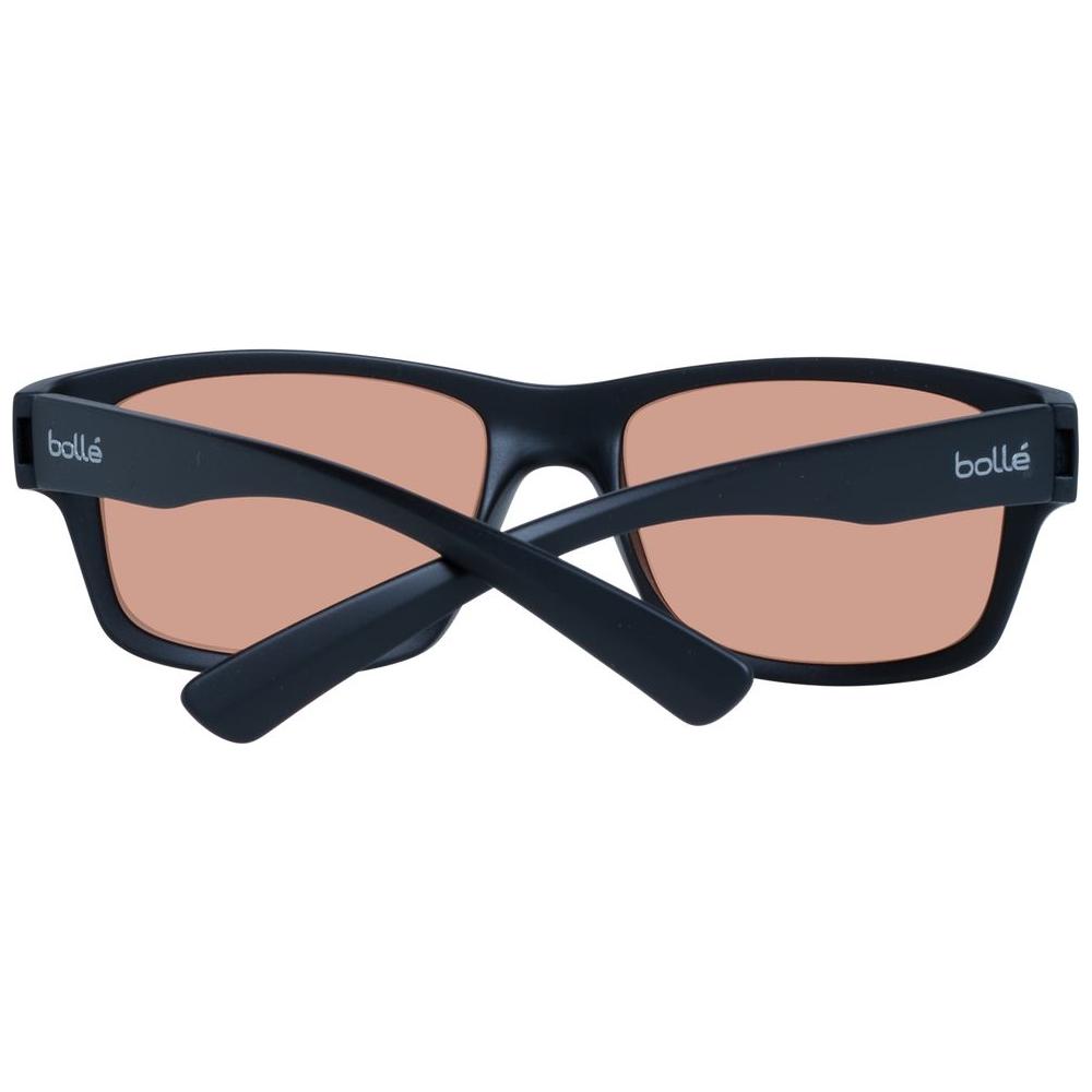 Bolle Black Unisex Sunglasses with Brown Mirrored Plastic Lenses, Black Frame, 100% UVA/UVB Protection, Full-Rim Style.