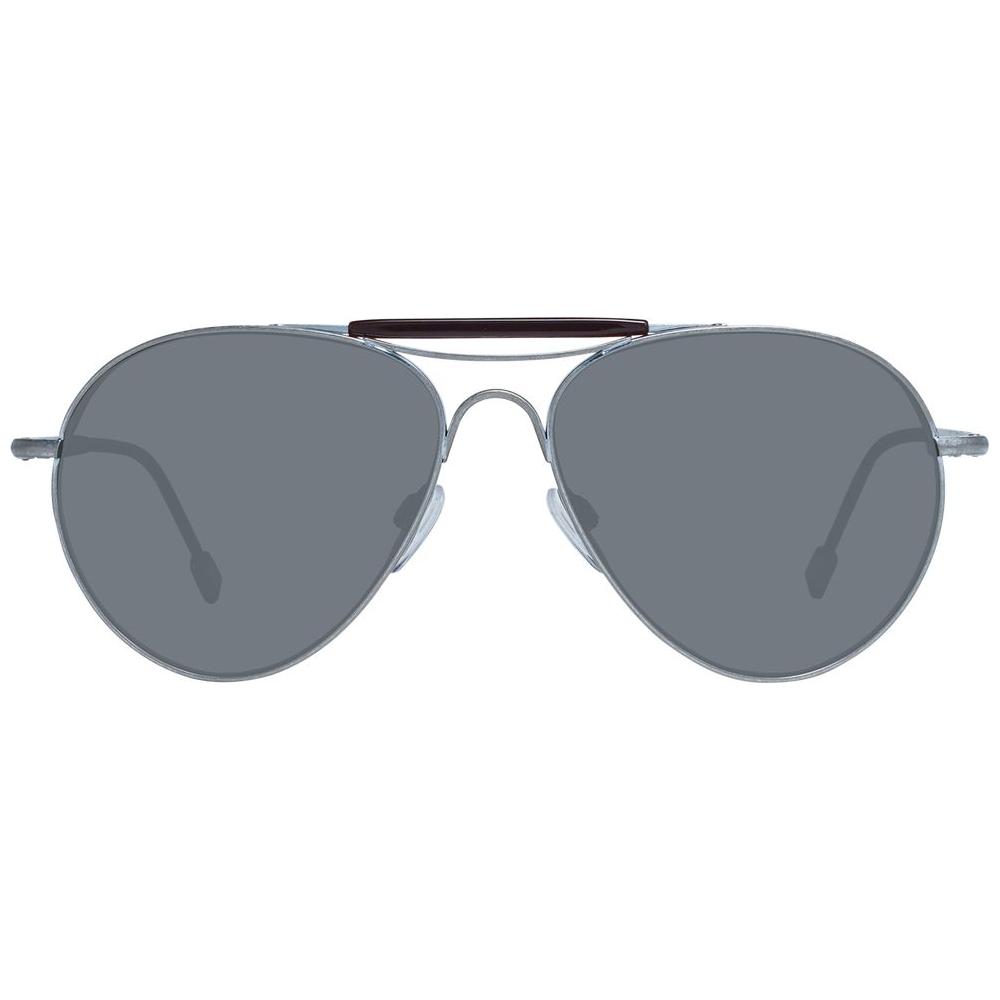 Ermenegildo Zegna men's aviator sunglasses in gold titanium frame with grey gradient lenses providing 100% UVA & UVB protection.