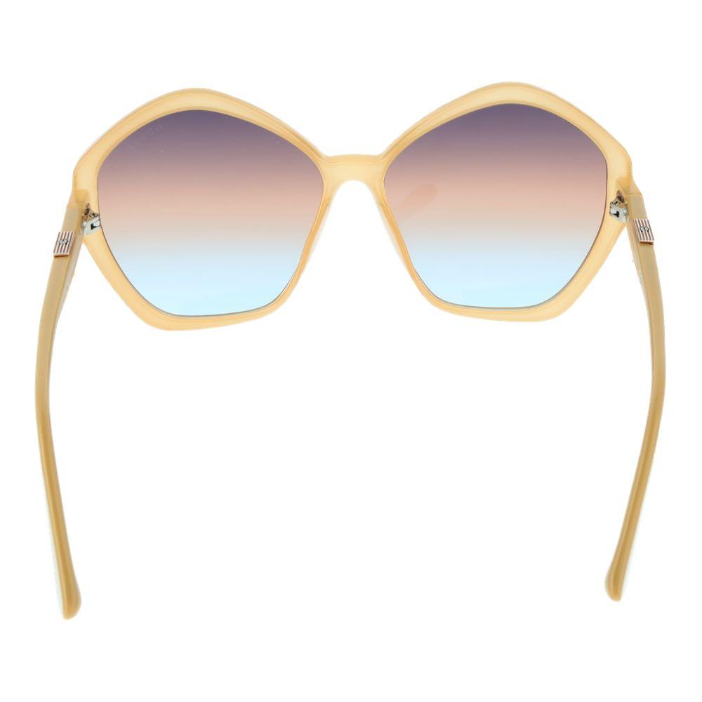 Guess brown women's square sunglasses with multicolor gradient lenses, full-rim plastic frame, offering 100% UVA & UVB protection.
