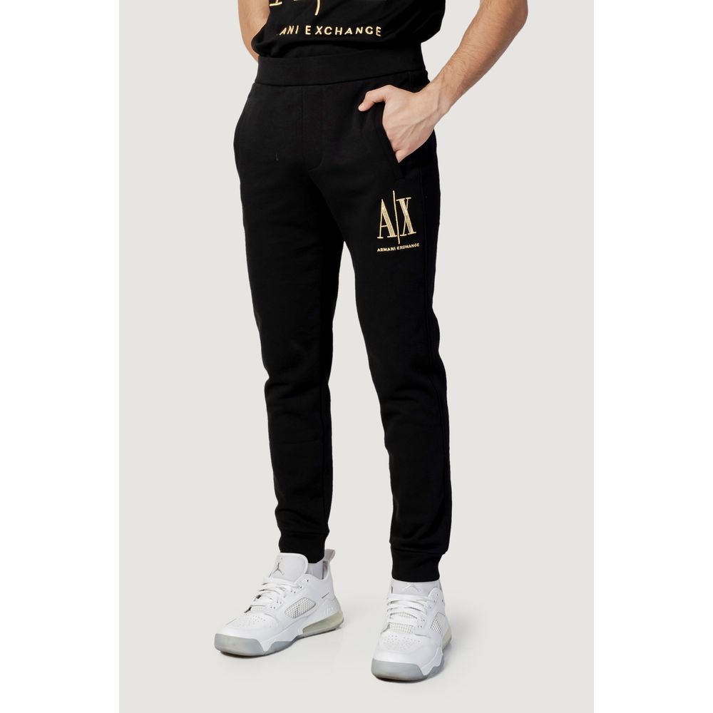 Armani Exchange Black Cotton Joggers (Workout Pants)