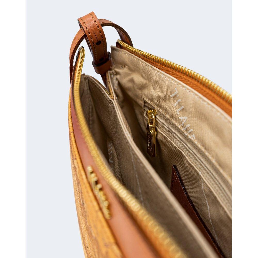 Interior view of Alviero Martini Prima Classe Beige Leather Handbag showing compartments and premium leather finish.