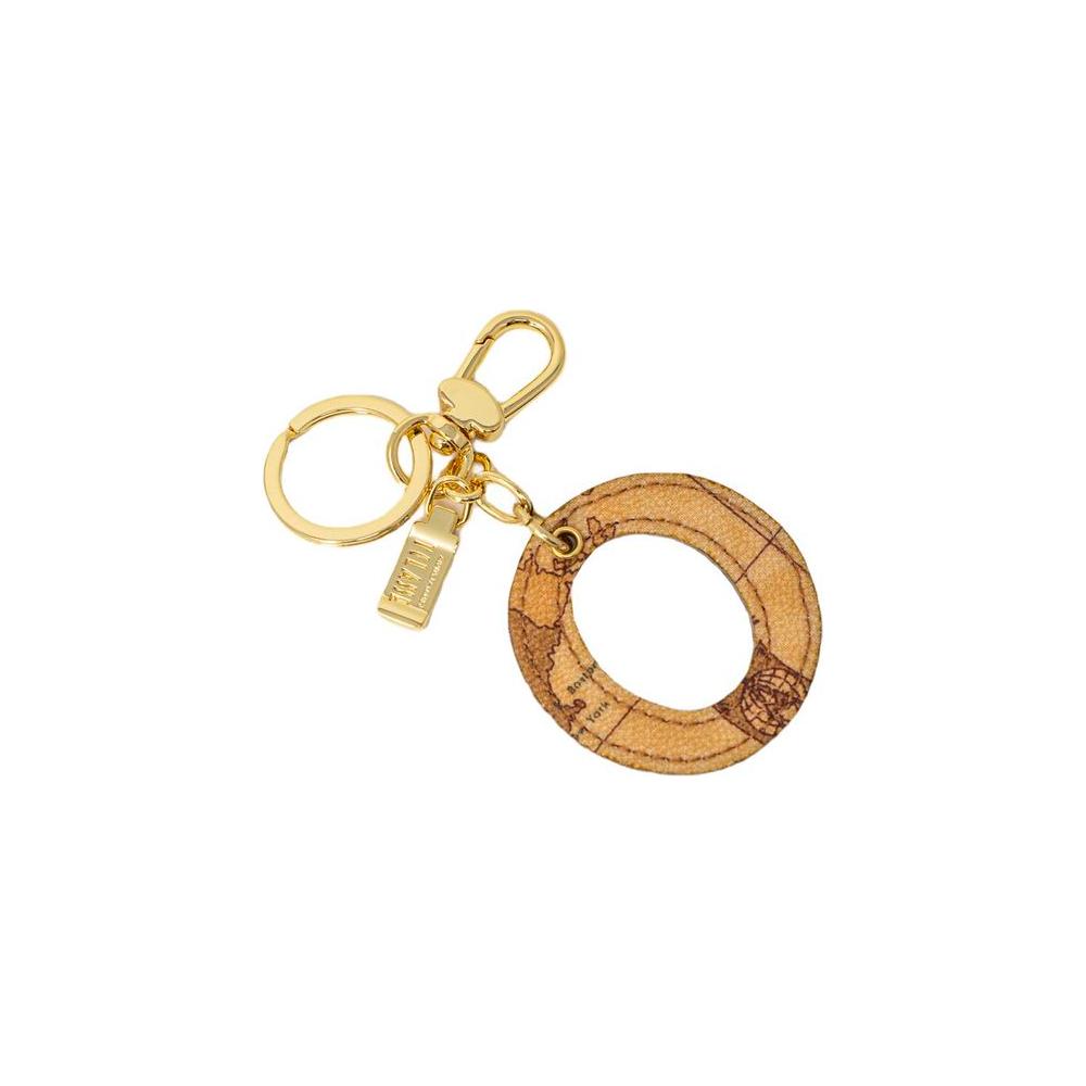 Alviero Martini Prima Classe women's keychain, beige with map pattern, autumn/winter collection, 100% polyurethane.