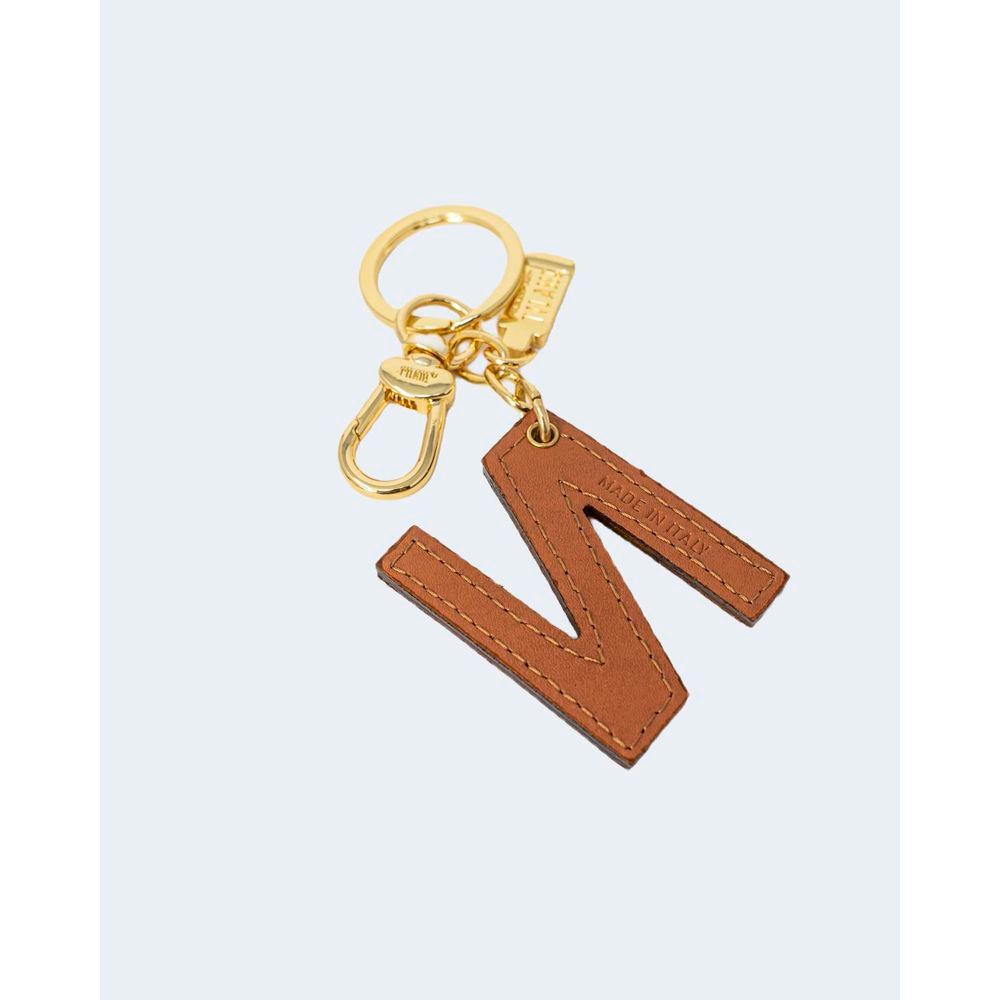 Alviero Martini Prima Classe beige leather keychain with letter N design, featuring elegant gold hardware and refined style for women.
