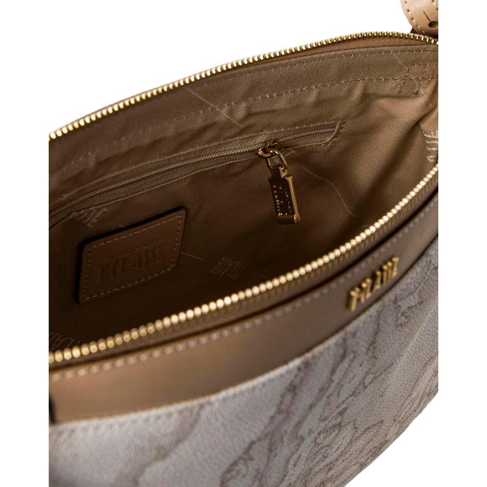 Interior of Alviero Martini Prima Classe white leather handbag showing zippered pocket, part of Autumn/Winter collection.