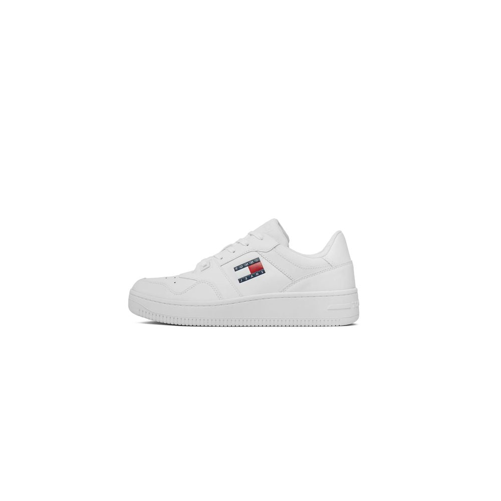 Tommy Hilfiger Men's White Leather Sneakers, Spring/Summer Collection, 3.5cm heel, made of leather and polyurethane.
