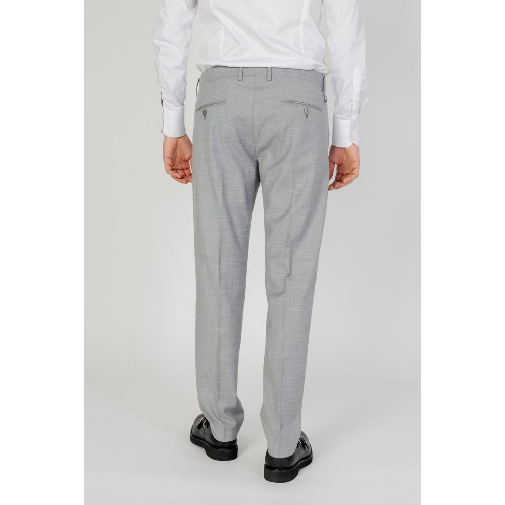 Back view of Antony Morato gray polyester men's suit pants from the Spring/Summer collection.