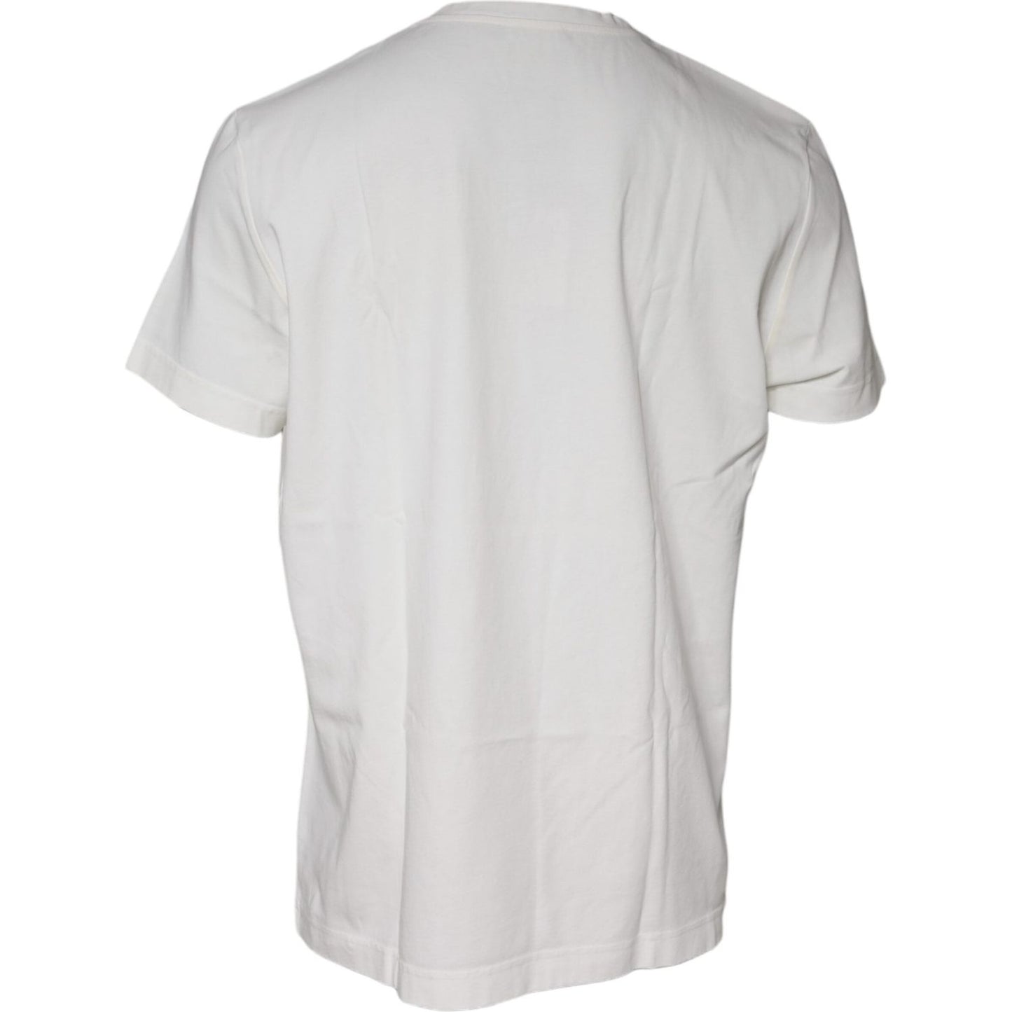 Back view of Dolce & Gabbana white bandana print cotton short sleeves T-shirt with minor defects, such as discolorations and missing print.