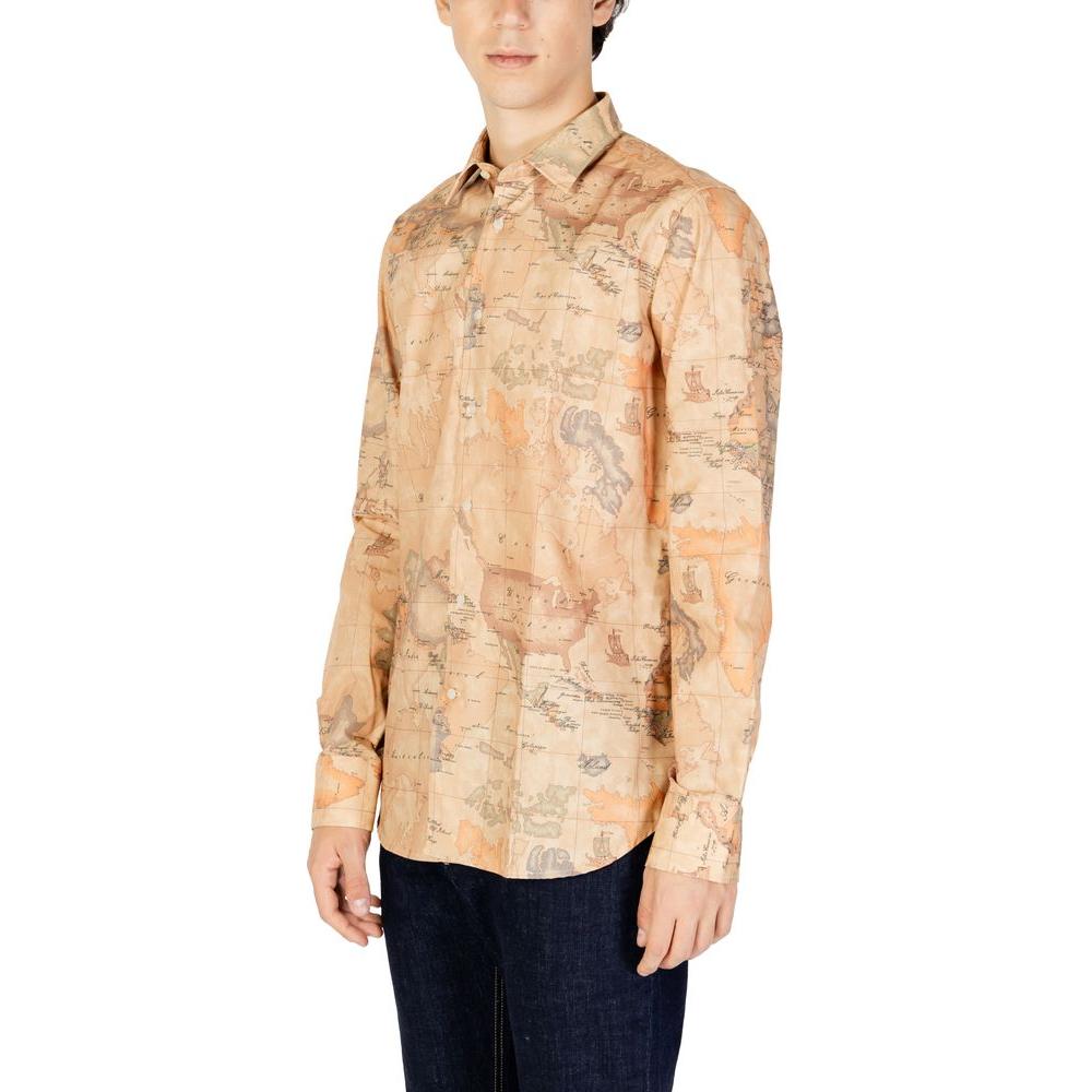 Alviero Martini Prima Classe Beige Polyester Men's Shirt - Fall/Winter Collection