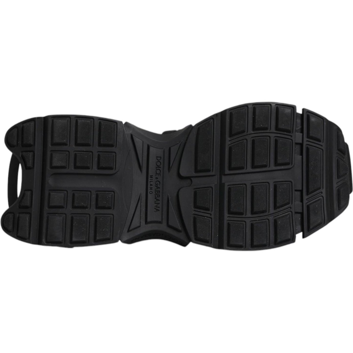 Dolce & Gabbana Black Low Top Space Sneakers Rubber Sole with Tread Pattern