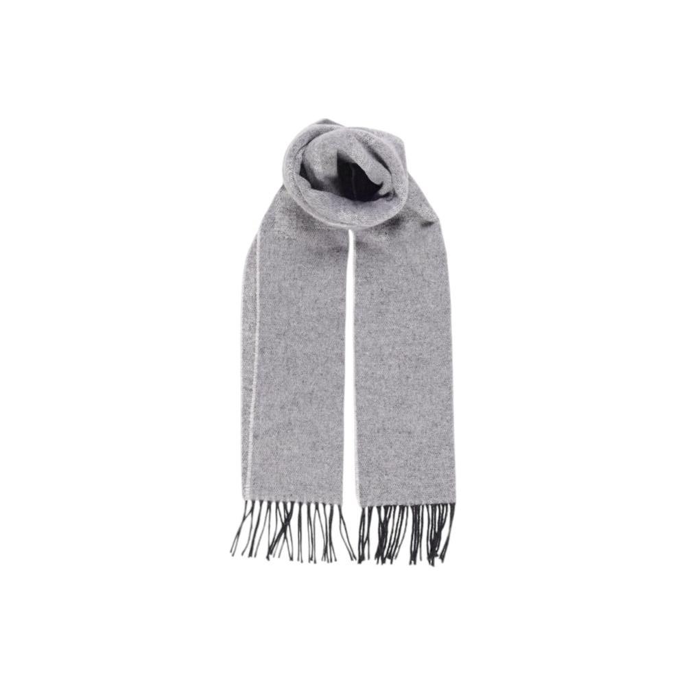 Alviero Martini Prima Classe gray cotton scarf for women, fall/winter collection, featuring fringe detail and soft fabric.
