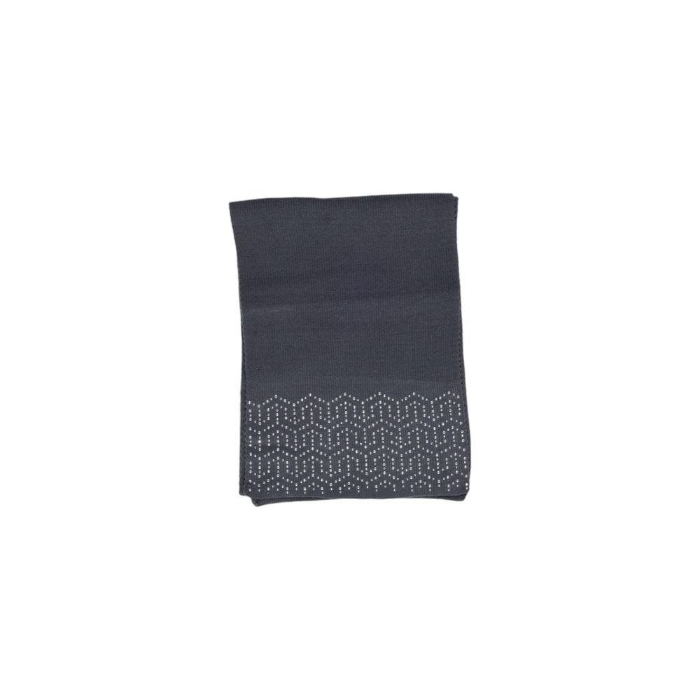 Elegant gray polyester scarf with sequin details, perfect for casual and formal looks, versatile accessory for every season.