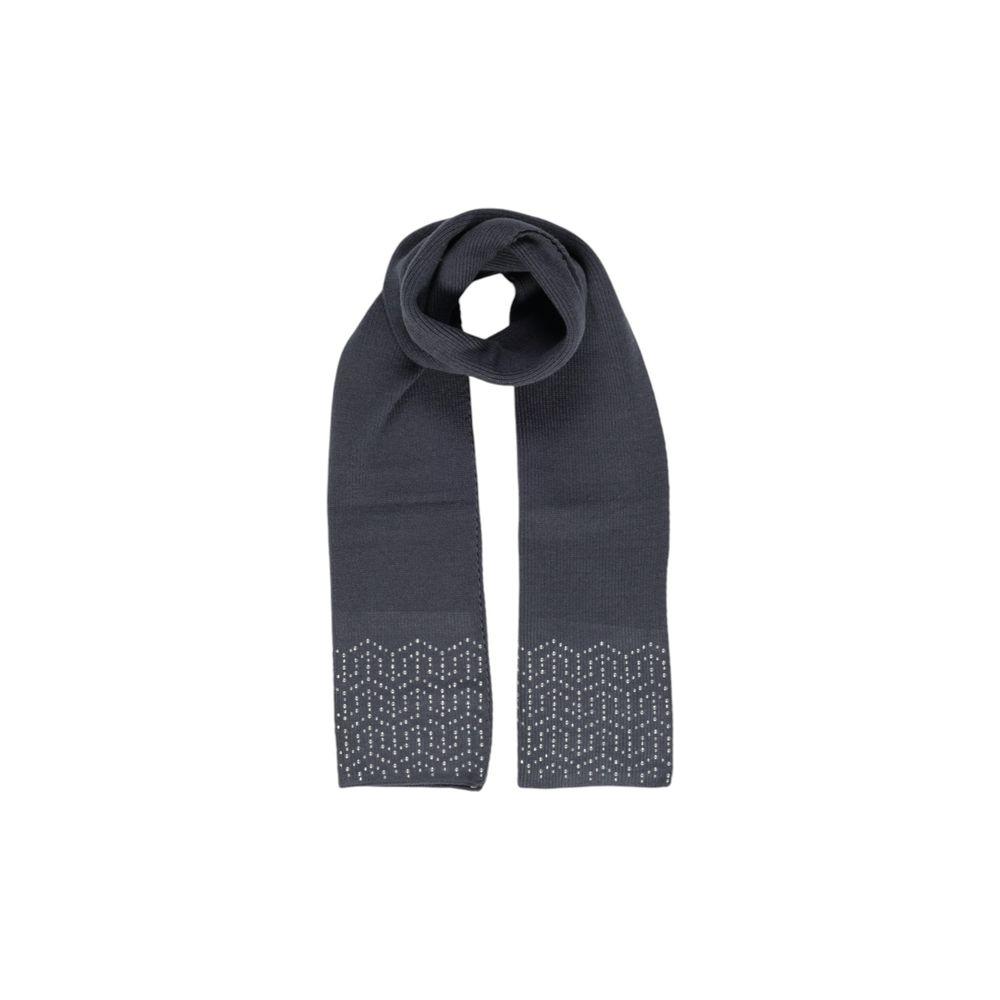 Pieces gray polyester scarf with sequin details, elegant and versatile accessory for all seasons, made from 60% polyester, 20% viscose, 20% nylon.