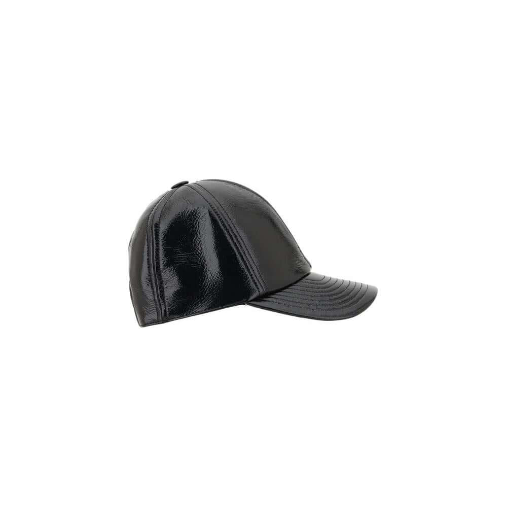Courrèges Reedition Baseball Hat in shiny cotton with adjustable back and side logo embroidery.