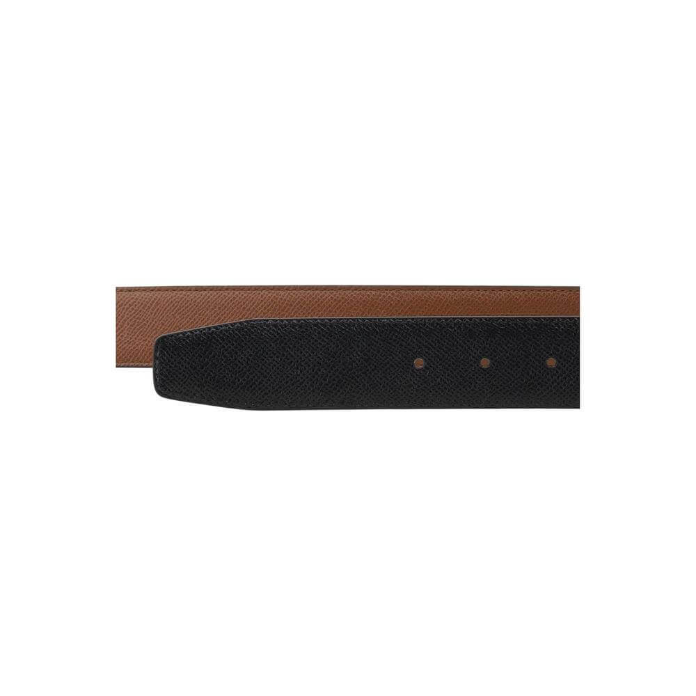 Ferragamo Gancini reversible leather belt with iconic buckle and versatile two-tone design for a refined style option.