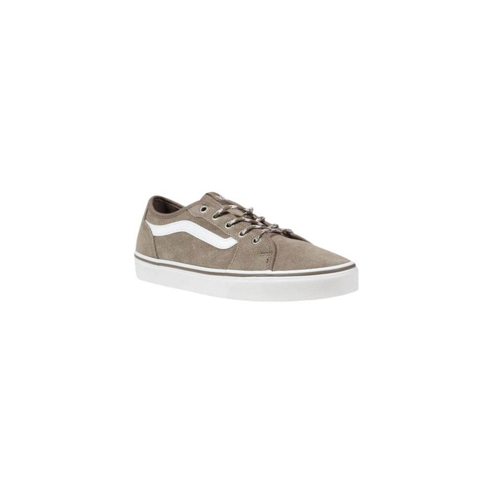 Vans beige suede leather sneaker with rubber sole, offering style and comfort for casual outings and versatile design for any occasion.